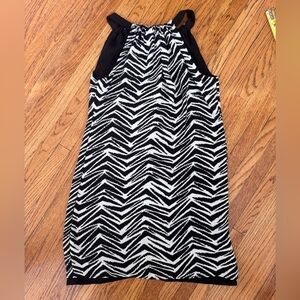 White House Black Market Black and White Mini Dress Tunic